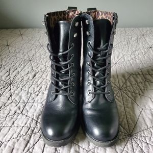 Sun Stone Sloanie Lace-Up Hiker Boots Black Size 8.5M